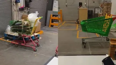 VIDEO: Trabajador llora cuando capta a carritos de supermercado moverse solos