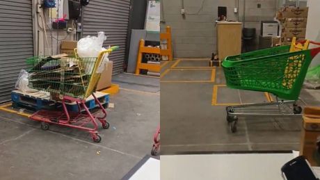VIDEO: Trabajador llora cuando capta a carritos de supermercado moverse solos