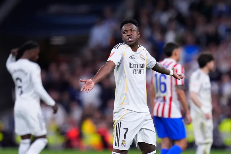 Vinicius con Real Madrid durante el Derbi Madrileño en LaLiga | AP