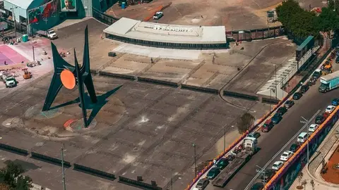 Las obras en el estacionamiento del Coloso de Santa Úrsula parecen inconclusas/X: @MXESTADIOS
