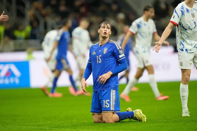 Pio Esposito en lamento en el partido de la Selección de Italia ante Noruega | AP