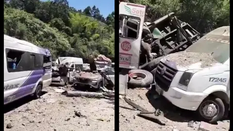 El ataque provocó daños en varios vehículos y el cierre de la carretera. / RS