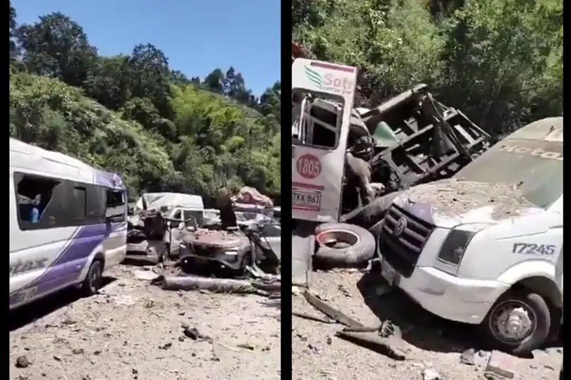 El ataque provocó daños en varios vehículos y el cierre de la carretera. / RS