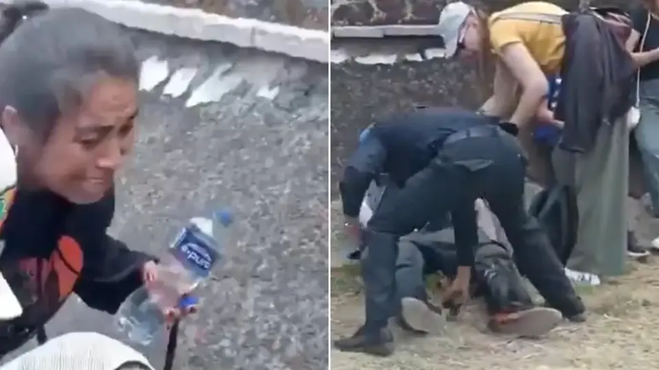 Imágenes del caos posterior al ataque en la zona arqueológica de Teotihuacán. / RS