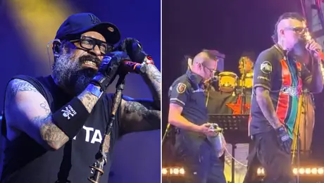 Dr. Shenka canta con oxígeno en concierto de Panteón Rococó en Neza