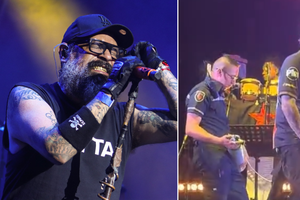 Dr. Shenka canta con oxígeno en concierto de Panteón Rococó en Neza