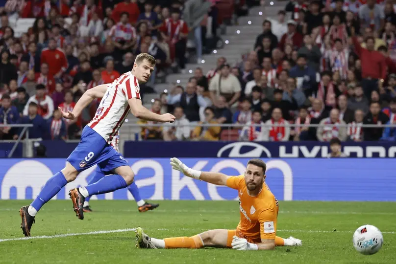 Alexander Sørloth, jugador del Atlético de Madrid | AFP