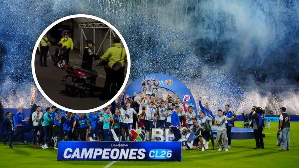 Mientras festejaban el título, autoridades se llevaron motos de aficionados de Cruz Azul en el Ángel