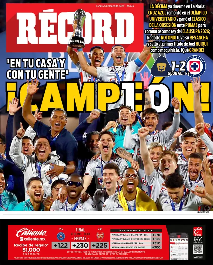 Portada RÉCORD 25 de mayo de 2026