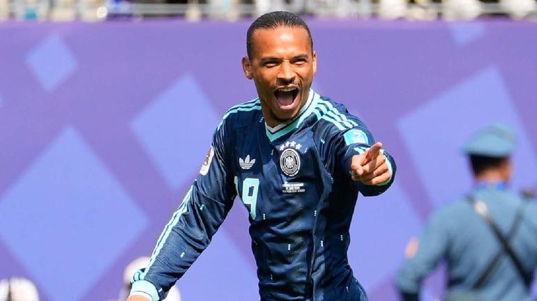 Leroy Sane tras anotar con Alemania | AP