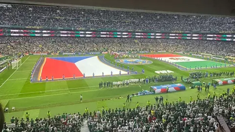 México y Chequia en el protocolo de los himnos de la Copa del Mundo