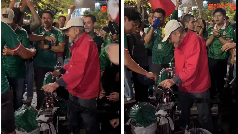 El adulto mayor recibió el apoyo entre aplausos y muestras de cariño por parte de decenas de aficionados./ Captura de pantalla