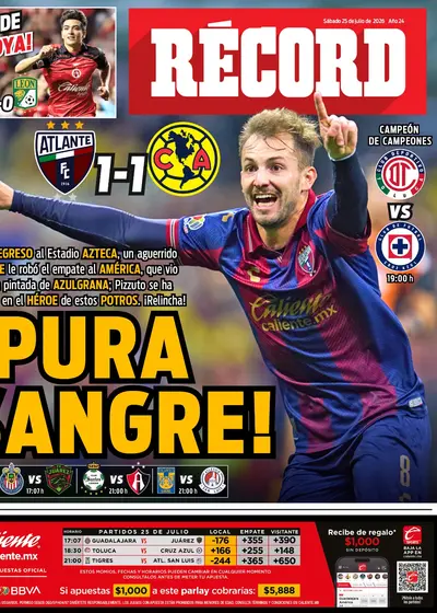 Portada RÉCORD 25 julio 2026