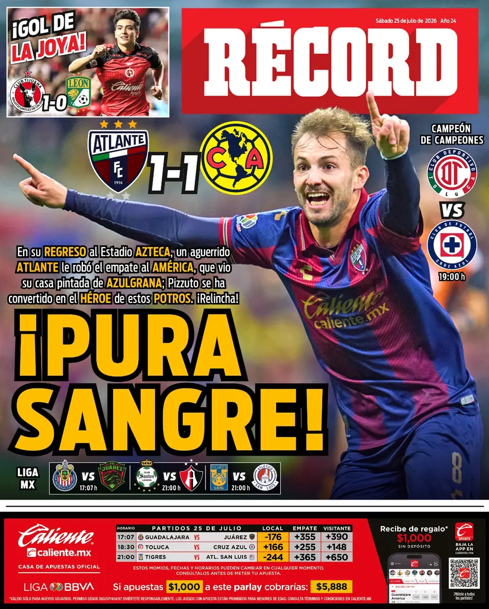 Portada RÉCORD 25 julio 2026