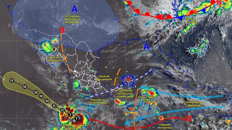 Las lluvias podrían alcanzar acumulaciones de entre 50 y 75 milímetros / Especial