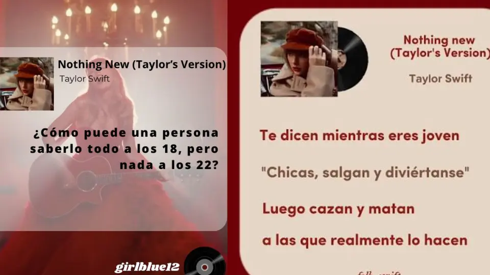 "Red (Taylor’s Version)" incluyó "Nothing New" como parte de la regrabación de Taylor Swift./especial