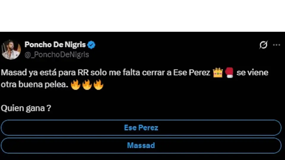 Poncho de Nigris quiere llevar la rivalidad de Masad y Ese Pérez al cuadrilátero./ Captura de pantalla