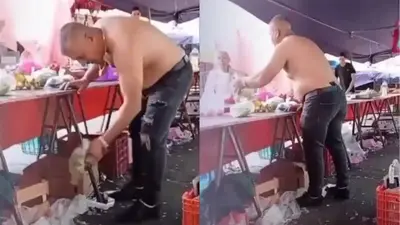 ¿Dónde está la báscula? Graban a vendedor de tianguis pesando productos debajo de su puesto