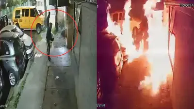 VIDEO: Hombres encapuchados rocían combustible e incendian auto y vivienda en CDMX