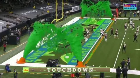 NFL: Nickelodeon sorprendió con sus efectos en la transmisión entre Saint vs Bears
