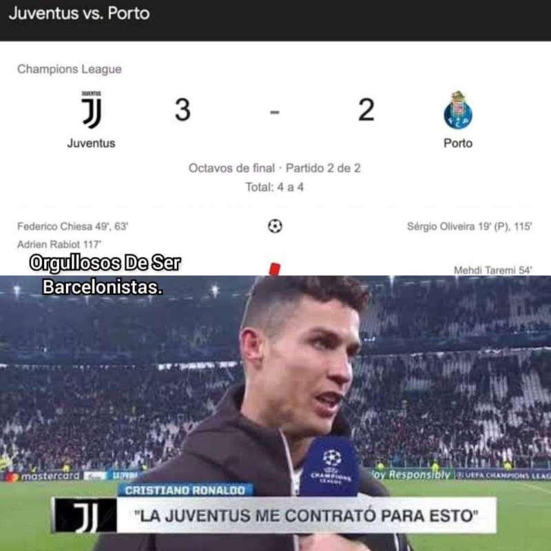 Diviértete con los mejores memes de la eliminación de la Juventus de la Champions League