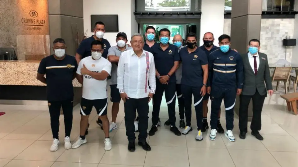 Liga de Expansión: Jugadores de Pumas Tabasco se encontraron con AMLO