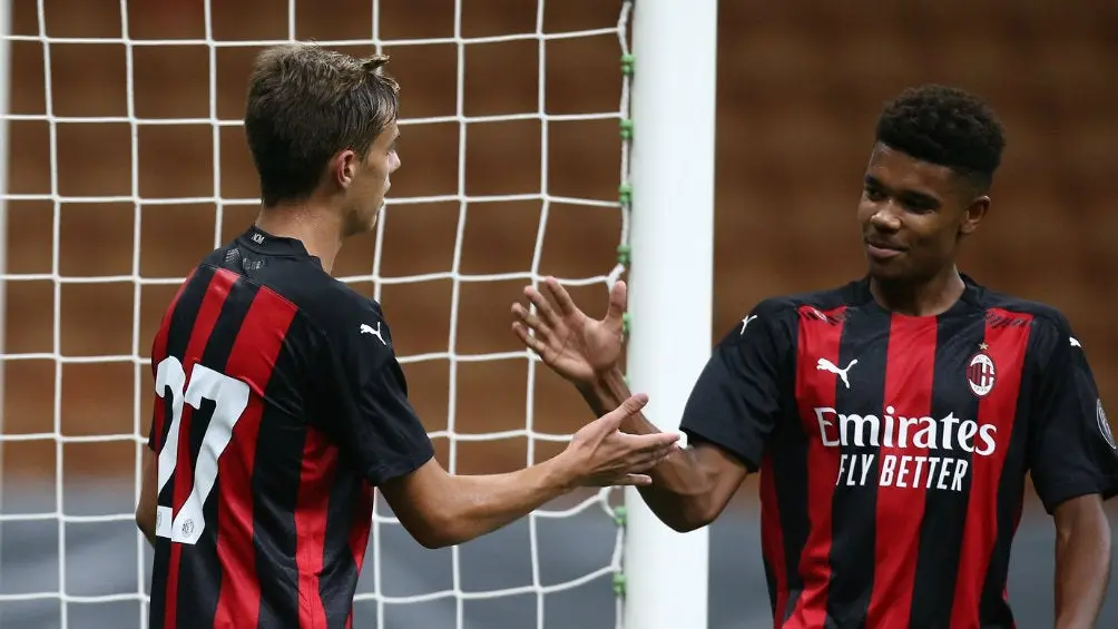 Daniel Maldini celebra su gol | TWITTER @acmilan