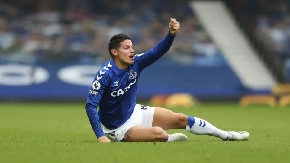Everton: James Rodríguez, baja ante Newcastle por lesión