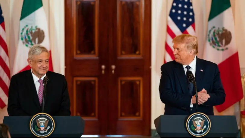 AMLO y Donald Trump intercambiaron bats de beisbol en encuentro en Estados Unidos