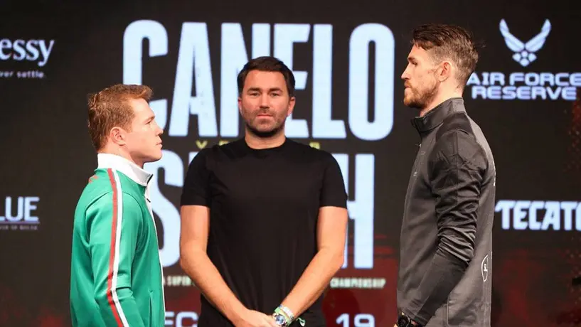 Canelo Álvarez y Callum Smith registran 168 libras en ceremonia de pesaje