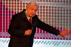 AMLO reapareció con cubrebocas en patio del Palacio Nacional