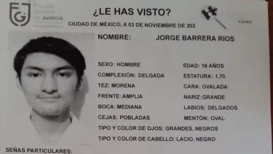 Jorge Barrera: Desapareció alumno de Prepa 5 tras broma de sus compañeros