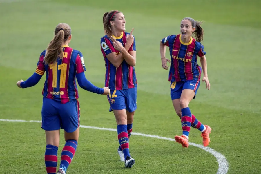 Patri Guijarro celebra el primer tanto ante las merengues l AP