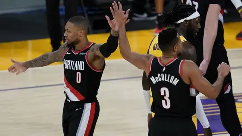 NBA: Damian Lillard y los Trail Blazers consiguieron sorpresiva victoria ante Lakers