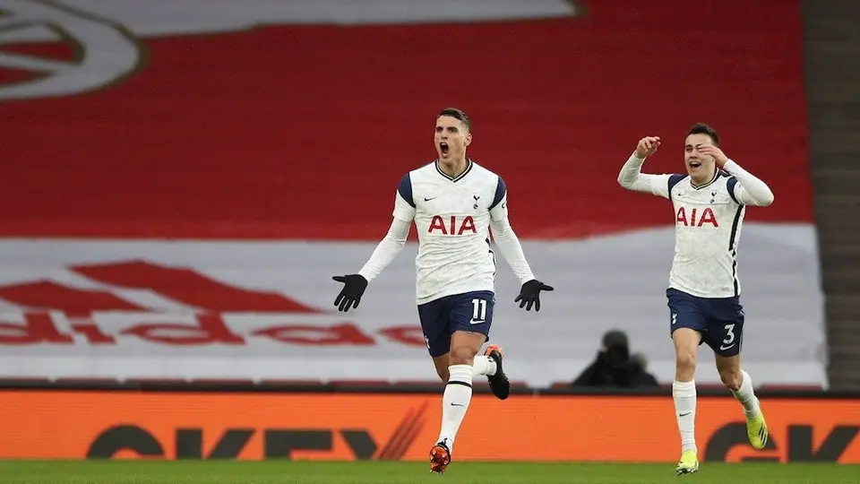 Video: Erik Lamela anotó un espectacular gol de rabona ante el Arsenal