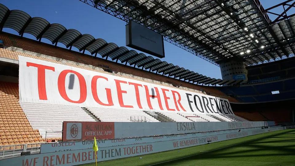 Serie A: Milan rindió homenaje a víctimas del Covid-19 en San Siro