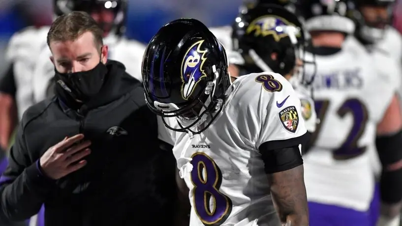 NFL: Lamar Jackson sufrió una conmoción y tuvo que abandonar el juego vs Buffalo Bills