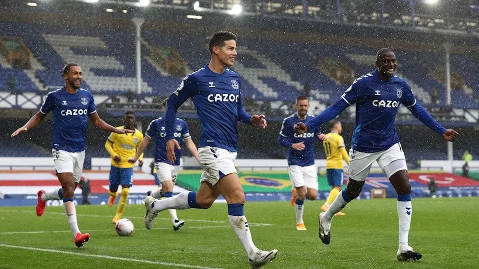 Premier League: Doblete de James le da la victoria a Everton sobre el Brighton