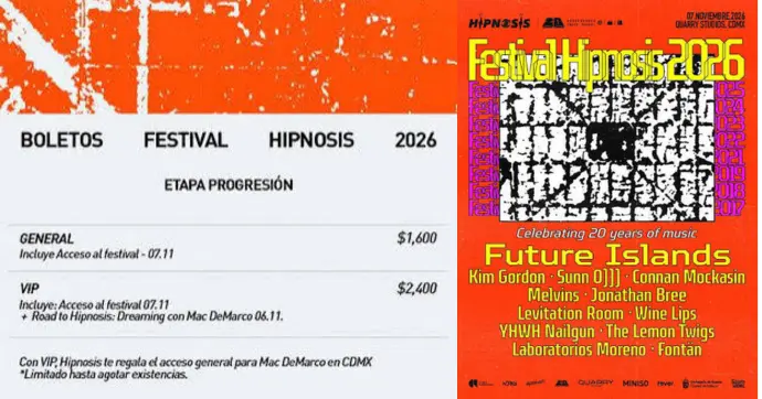 El Festival Hipnosis 2026 reunirá a 12 proyectos musicales en la CDMX./Especial
