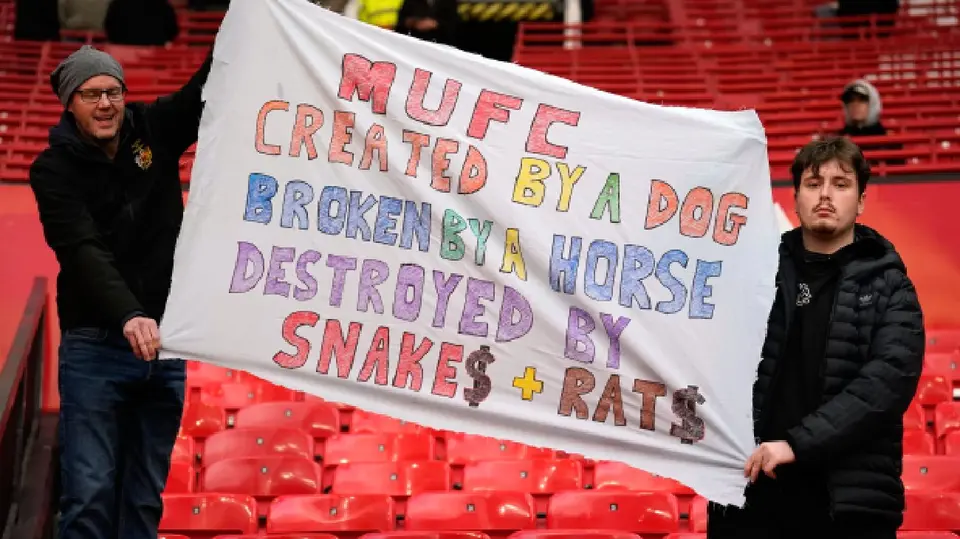 Manifestación de la hinchada del Manchester United | AP