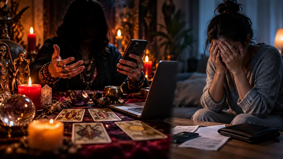 Las estafas esotéricas pueden terminar en extorsión. / IA