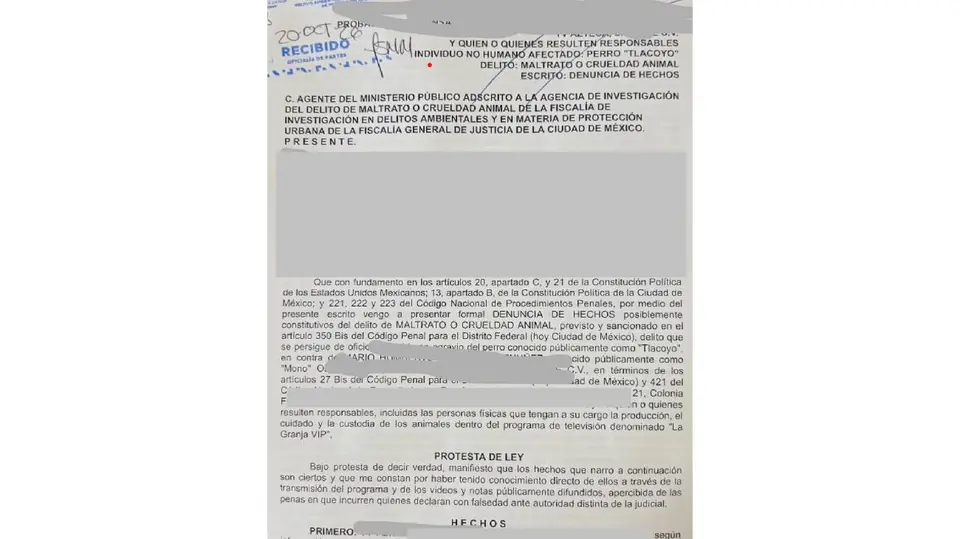 En redes sociales circula una presunta denuncia por maltrato animal relacionada con Mono Osuna y Tlacoyo./ RS