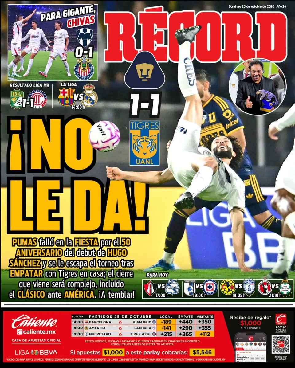 Portada RÉCORD 25 octubre 2026