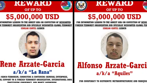 EE. UU. ofrece 10 millones de dólares por los hermanos Arzate del Cártel de Sinaloa; “La Rana” es acusado de narcoterrorismo