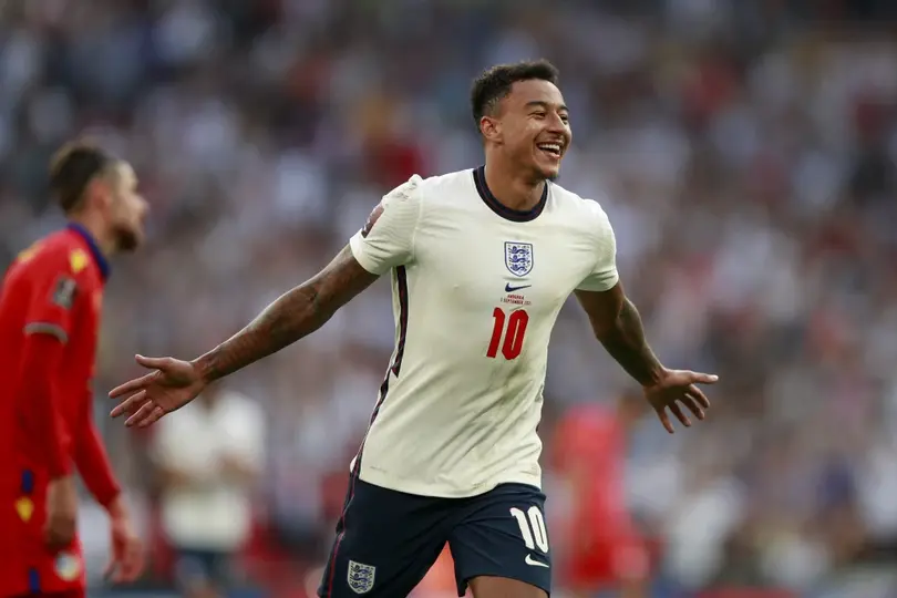 Jesse Lingard en festejo con la Selección de Inglaterra | AP