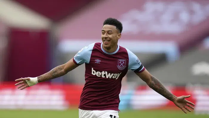 Jesse Lingard en celebración con West Ham | AP