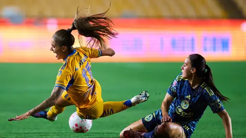 Jheniffer Da Silva y Kimberly Rodríguez en el Tigres vs América del Clausura 2026 de la Liga MX Femenil I MEXSPORT