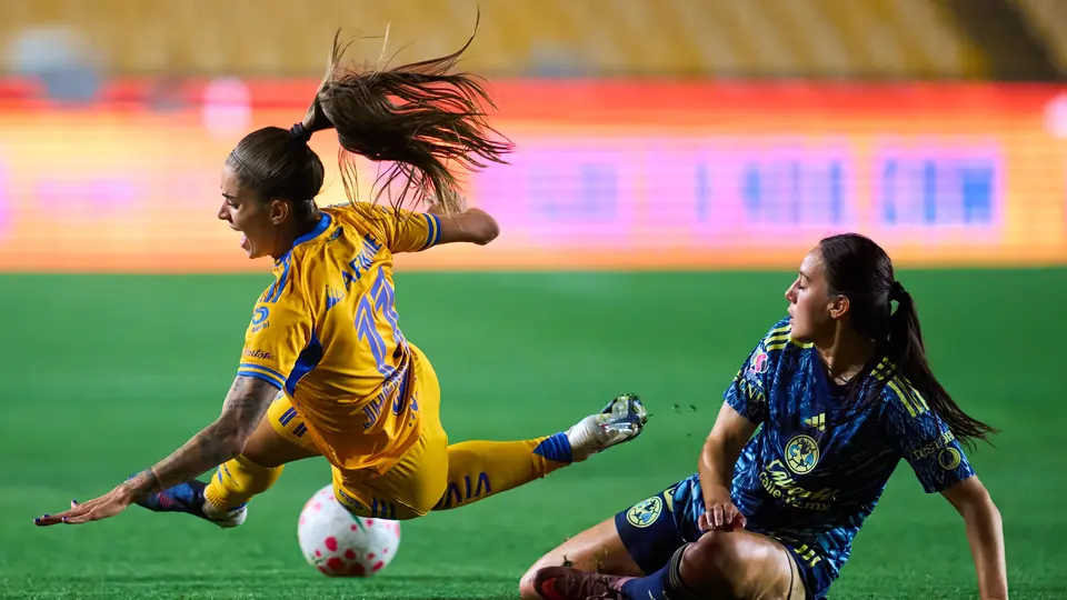 Jheniffer Da Silva y Kimberly Rodríguez en el Tigres vs América del Clausura 2026 de la Liga MX Femenil I MEXSPORT