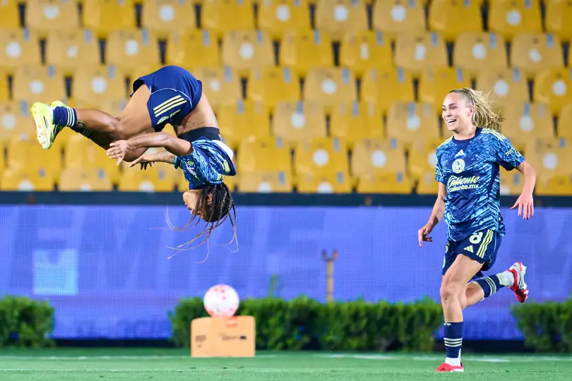 Geyse Ferreira de América Femenil celebrando su gol I MEXSPORT