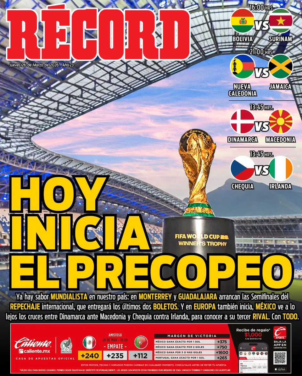 Portada RÉCORD 26 de Marzo de 2026